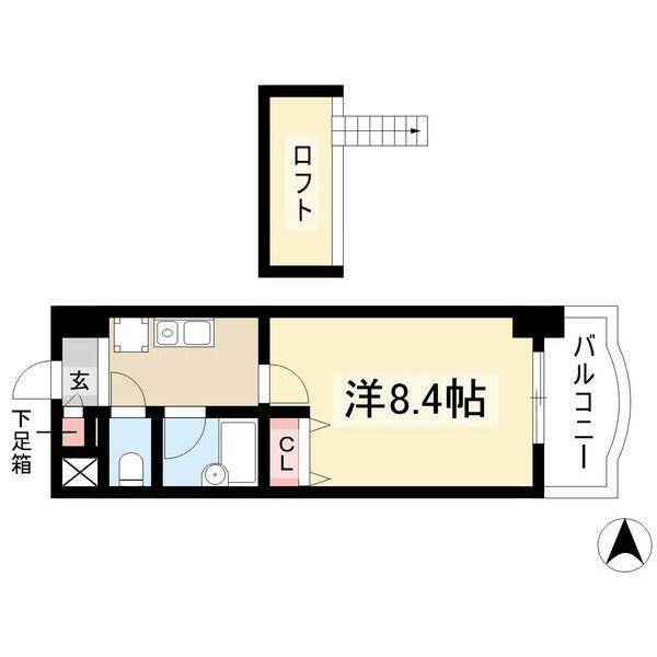 現代ハウス新栄(1K/11階)の間取り写真