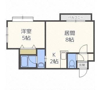 ノヴァ二十四軒(1LDK/3階)の間取り写真