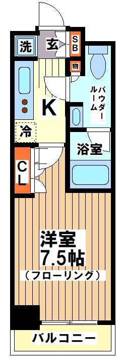 ボヌールステージ笹塚(1K/11階)の間取り写真