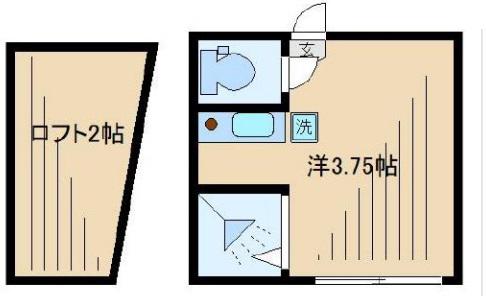 フェリスウィンディ(ワンルーム/2階)の間取り写真
