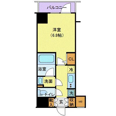 ハーモニーレジデンス浜松町(1K/8階)の間取り写真