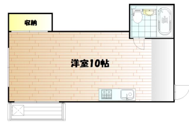 ノアール伊福町(ワンルーム/2階)の間取り写真