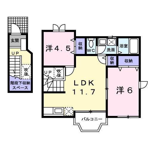 プリムラ(2LDK/2階)の間取り写真