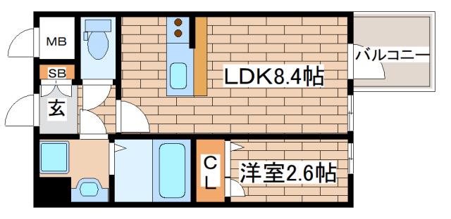 エスリード神戸三宮ヒルズ(1LDK/15階)の間取り写真