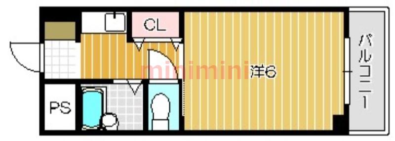シロハイヌ(1K/1階)の間取り写真