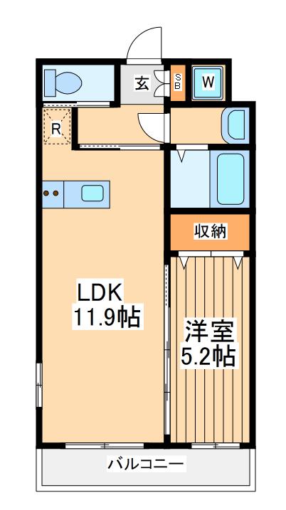 ヴィラ・アンジュ(1LDK/3階)の間取り写真
