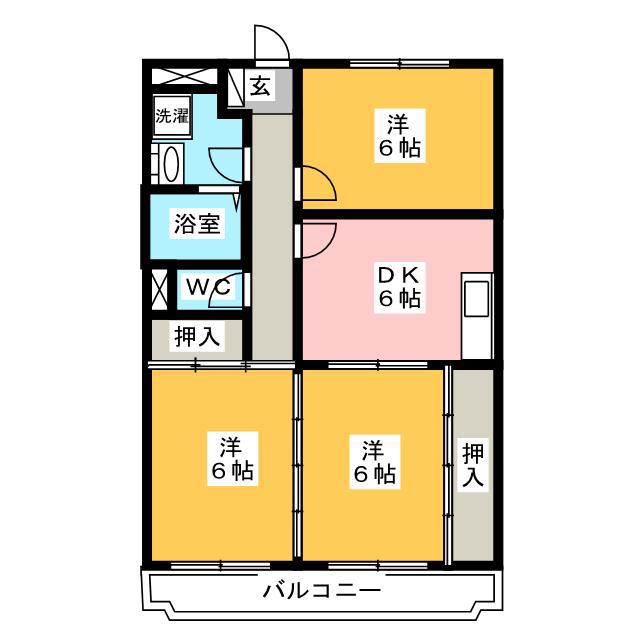 アスライズコーポ(3DK/3階)の間取り写真