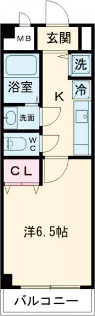 パークヒルズ(1K/2階)の間取り写真