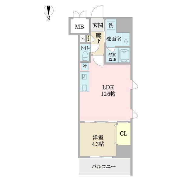 プロシード池下(1LDK/8階)の間取り写真