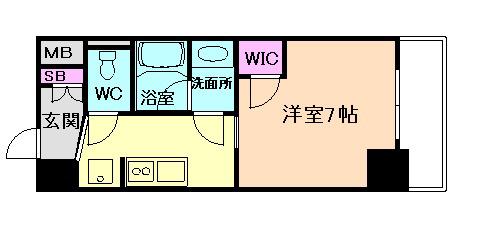 コンフォリア・リヴ新梅田(1K/12階)の間取り写真
