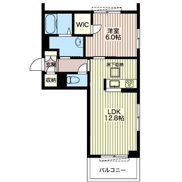 アルモナージュ スプラウト(1LDK/1階)の間取り写真