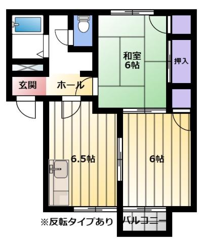 セントラルヴィラ(2DK/1階)の間取り写真