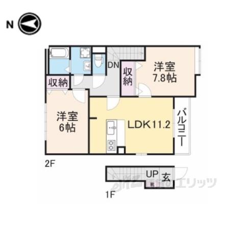 アンソレイユコージー(2LDK/2階)の間取り写真