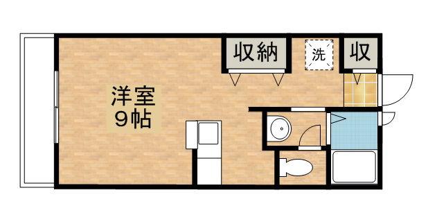 オーベルジュ元今泉(1K/2階)の間取り写真