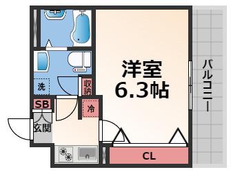 RITZ SQUARE STREAM I(1K/3階)の間取り写真