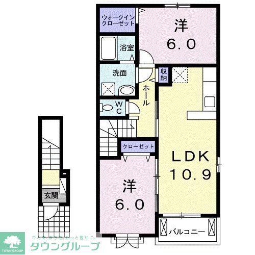 セレーノ A(2LDK/2階)の間取り写真