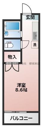 エレファント中之丸(ワンルーム/2階)の間取り写真