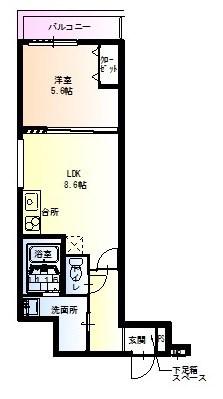 フジパレス瑞光XII番館(1DK/1階)の間取り写真