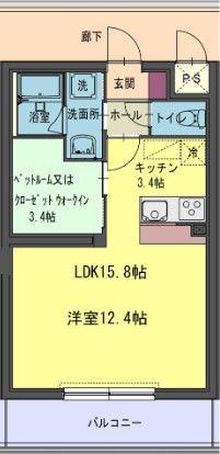 コルトーナ壱番館(1SK/1階)の間取り写真