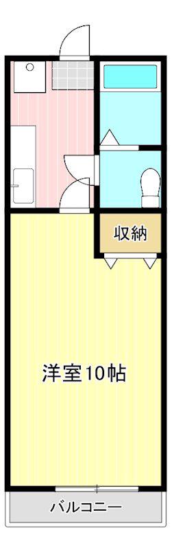 ネアロス(1K/2階)の間取り写真