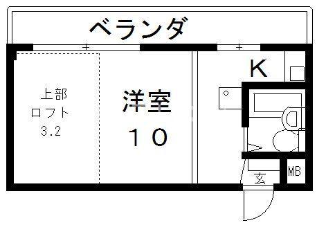 長瀬レジデンス(ワンルーム/3階)の間取り写真