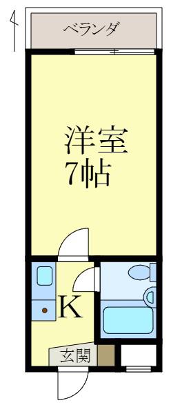オーティーハイツ黒田(1K/4階)の間取り写真