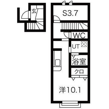 たのし荘(ワンルーム/2階)の間取り写真