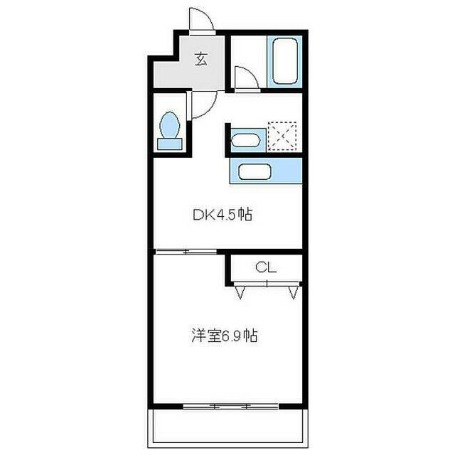 デルニエ(1DK/1階)の間取り写真