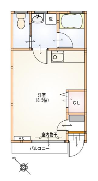 メトロ成増(ワンルーム/1階)の間取り写真