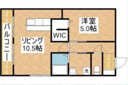レジデンス川菜(1LDK/2階)の間取り写真