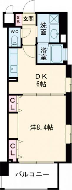 KAISEI神戸海岸通第II(1DK/2階)の間取り写真