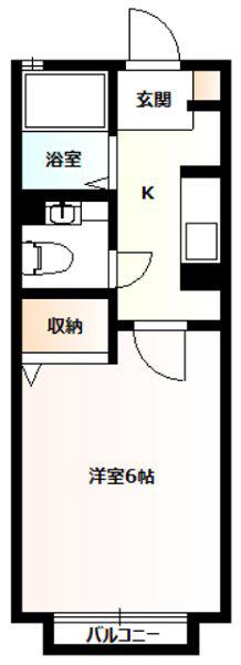 ドゥリームハウス(1K/2階)の間取り写真