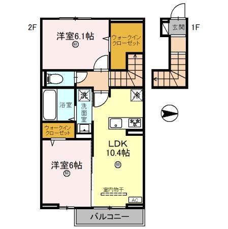 ピュアフィールド(2LDK/2階)の間取り写真