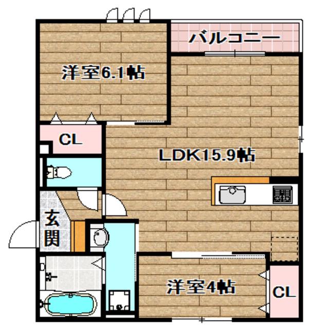 LICHT II (2LDK/3階)の間取り写真