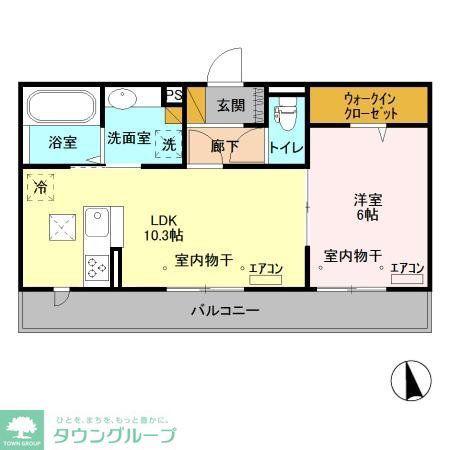 ラ ポルト(1LDK/1階)の間取り写真
