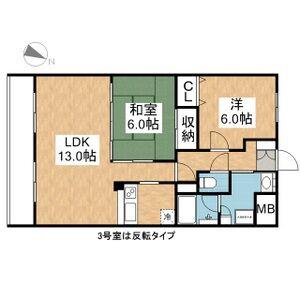 バローネ八雲(2LDK/2階)の間取り写真