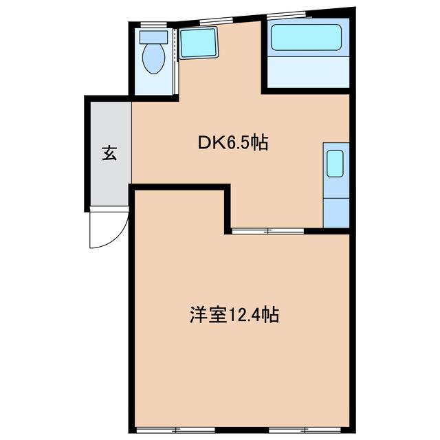 パームトップ本町II(1DK/1階)の間取り写真