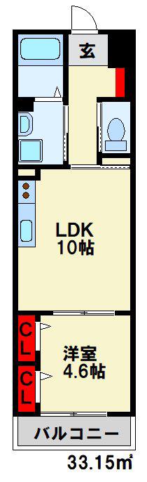 ブライトシリカ(1LDK/1階)の間取り写真