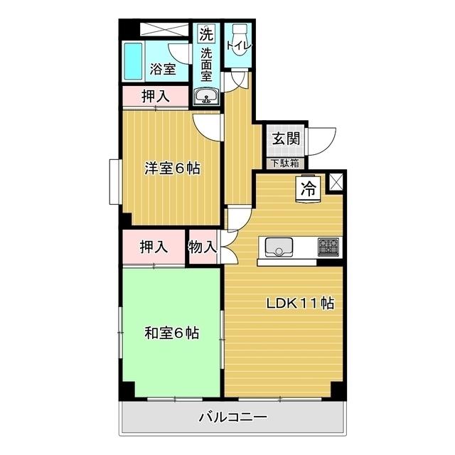 プリオコート泉(2LDK/3階)の間取り写真