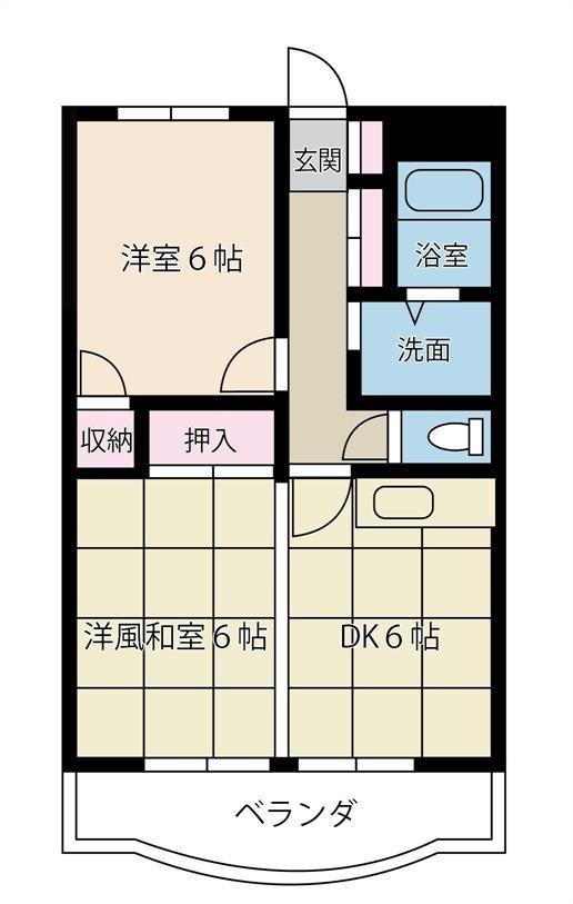 アムフルスI号館(1LDK/1階)の間取り写真