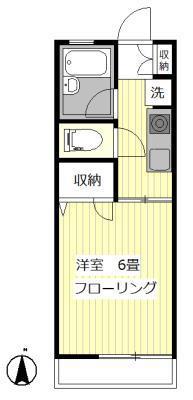 メゾンドタニ(1K/1階)の間取り写真