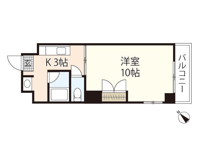 4Sビル(1K/5階)の間取り写真