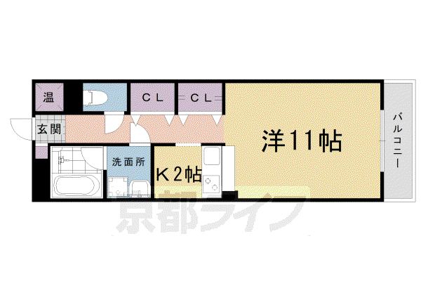 ウエスト ヒル(1K/1階)の間取り写真