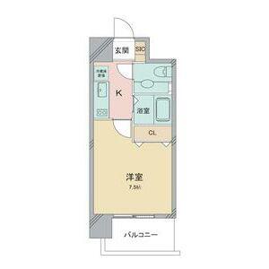 フロンティアタワー名駅南(1K/11階)の間取り写真
