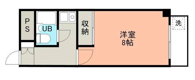 スカイハイツ三木町(1K/3階)の間取り写真