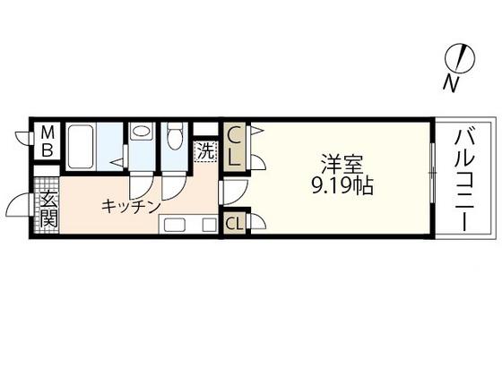 第16友建ビル(1K/2階)の間取り写真