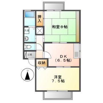 メゾンドジュネス(2DK/2階)の間取り写真