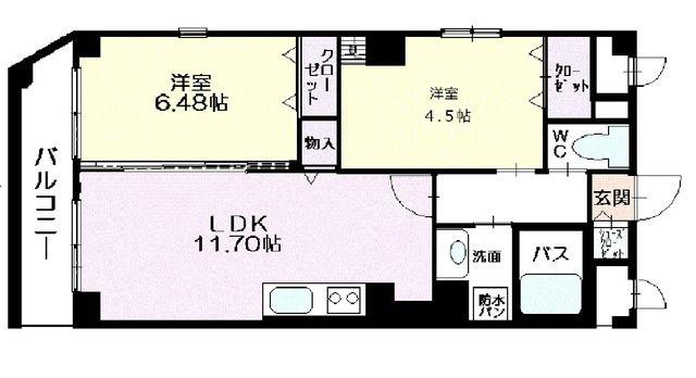 パークサイド 毛利(2LDK/3階)の間取り写真