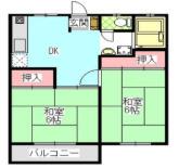東洋ハイツ2号館(2DK/2階)の間取り写真