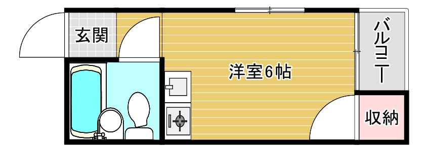 グレースハイツ 城南(ワンルーム/2階)の間取り写真